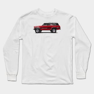 FSJ Beach Truck - Red, Weathered Long Sleeve T-Shirt